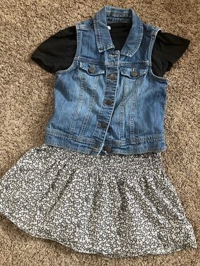 Denim Vest for Kids - j crew kids black tee and skirt set (10-13)